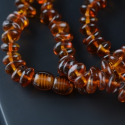 Amber bracelet cognac beads 21 cm for men